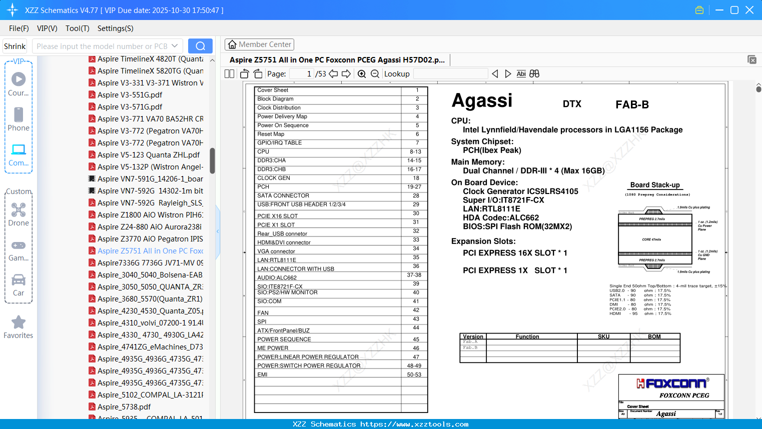 Laptop ACER Aspire Z5751 All In One PC Foxconn PCEG Agassi H57D02